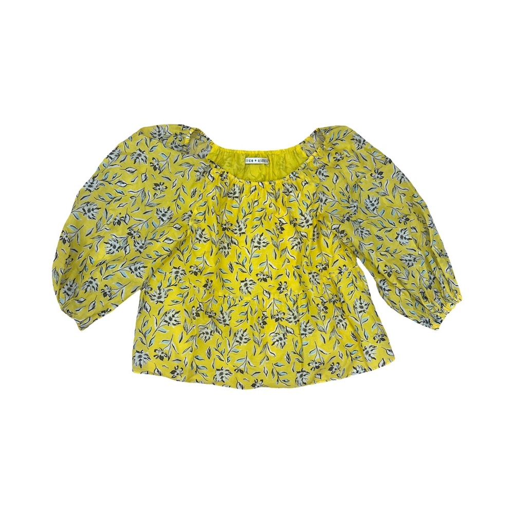 Alice + Olivia Yellow Floral Blouse
